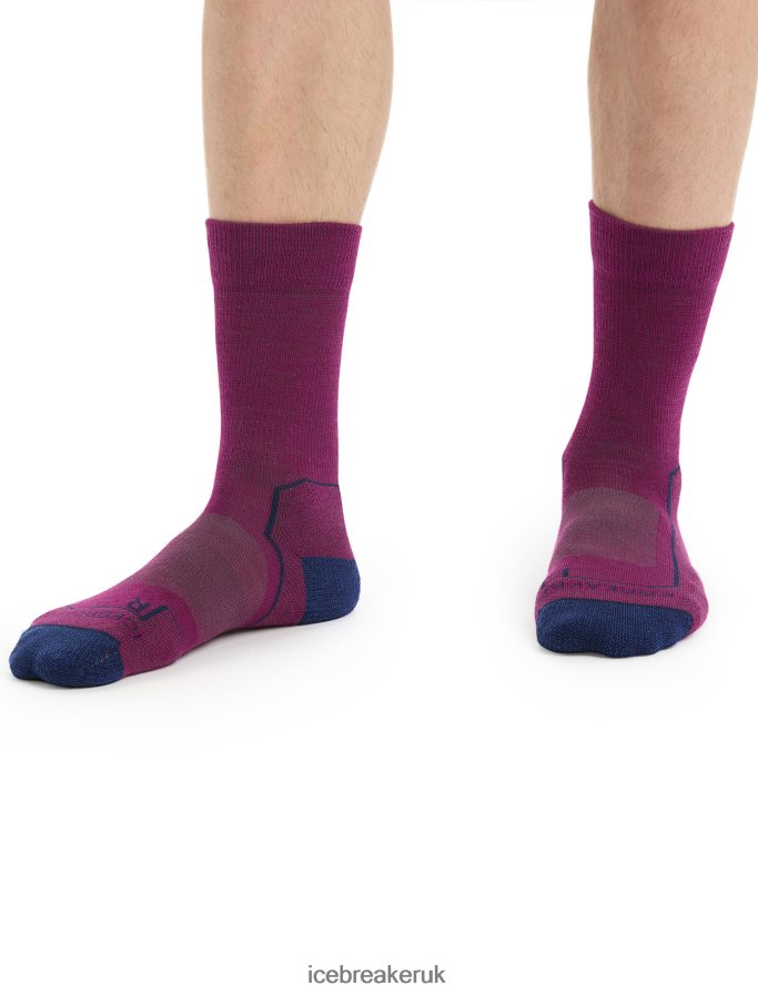 Icebreaker Men Merino Hike+ Light Crew Socks Z04NXR275 Accessories Go Berry/Royal Navy - Image 1