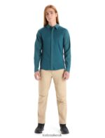 Icebreaker Men Merino Hike Long Sleeve Top Z04NXR190 Clothing Green Glory - Image 3