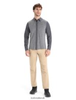 Icebreaker Men Merino Hike Long Sleeve Top Z04NXR191 Clothing Monsoon/Gritstone Heather - Image 3