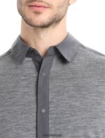 Icebreaker Men Merino Hike Long Sleeve Top Z04NXR191 Clothing Monsoon/Gritstone Heather - Image 4