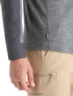 Icebreaker Men Merino Hike Long Sleeve Top Z04NXR191 Clothing Monsoon/Gritstone Heather - Image 6