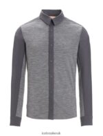 Icebreaker Men Merino Hike Long Sleeve Top Z04NXR191 Clothing Monsoon/Gritstone Heather - Image 8