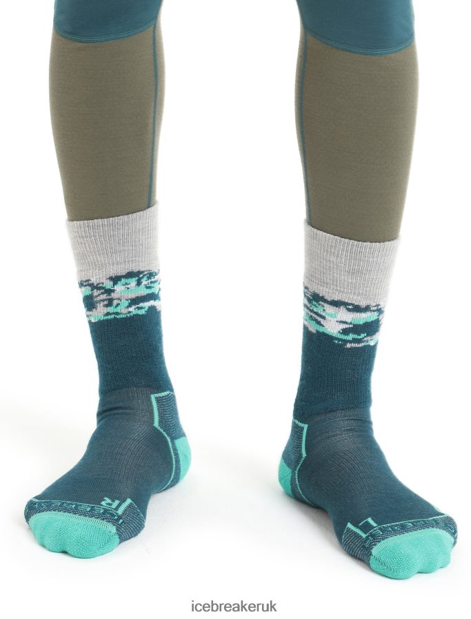 Icebreaker Men Merino Hike+ Medium Crew Socks Sedimentary Z04NXR285 Accessories Green Glory/Fresh - Image 1