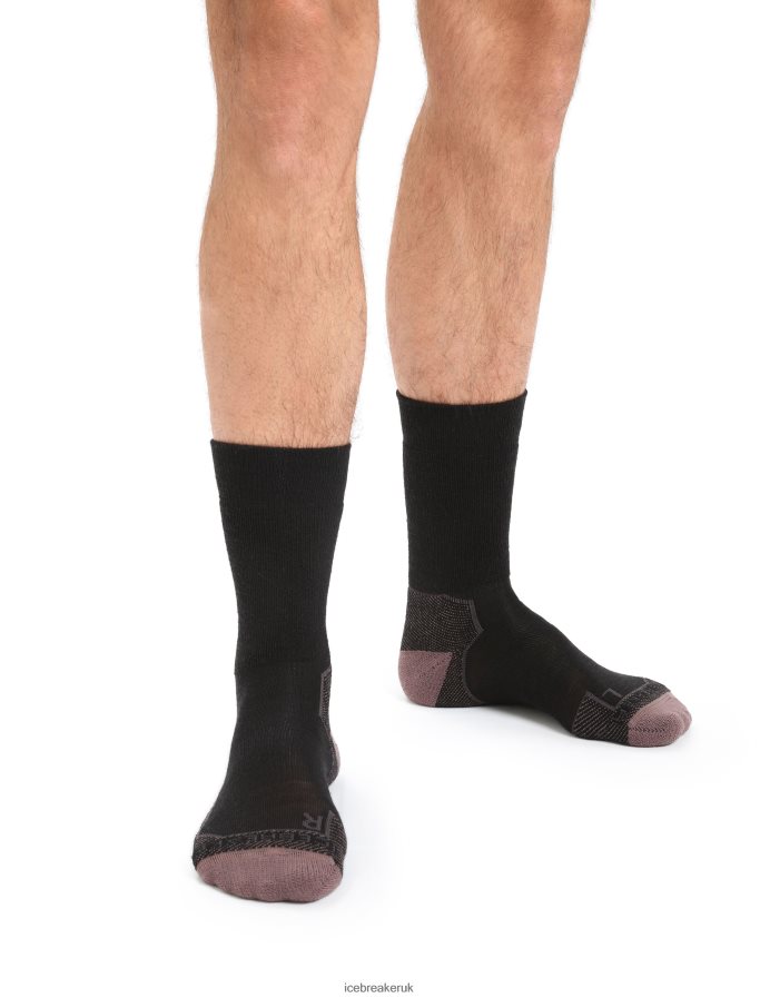 Icebreaker Men Merino Hike+ Medium Crew Socks Z04NXR260 Accessories Black/Mink - Image 1