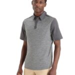 Icebreaker Men Merino Hike Short Sleeve Top Z04NXR87 Clothing Monsoon/Gritstone Heather