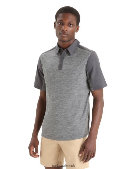 Icebreaker Men Merino Hike Short Sleeve Top Z04NXR87 Clothing Monsoon/Gritstone Heather
