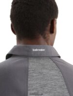 Icebreaker Men Merino Hike Short Sleeve Top Z04NXR87 Clothing Monsoon/Gritstone Heather - Image 6