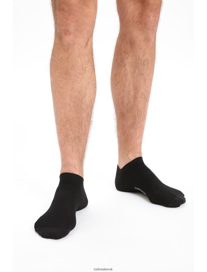 Icebreaker Men Merino Lifestyle Fine Gauge No Show Socks Z04NXR263 Accessories Black/Snow - Image 1