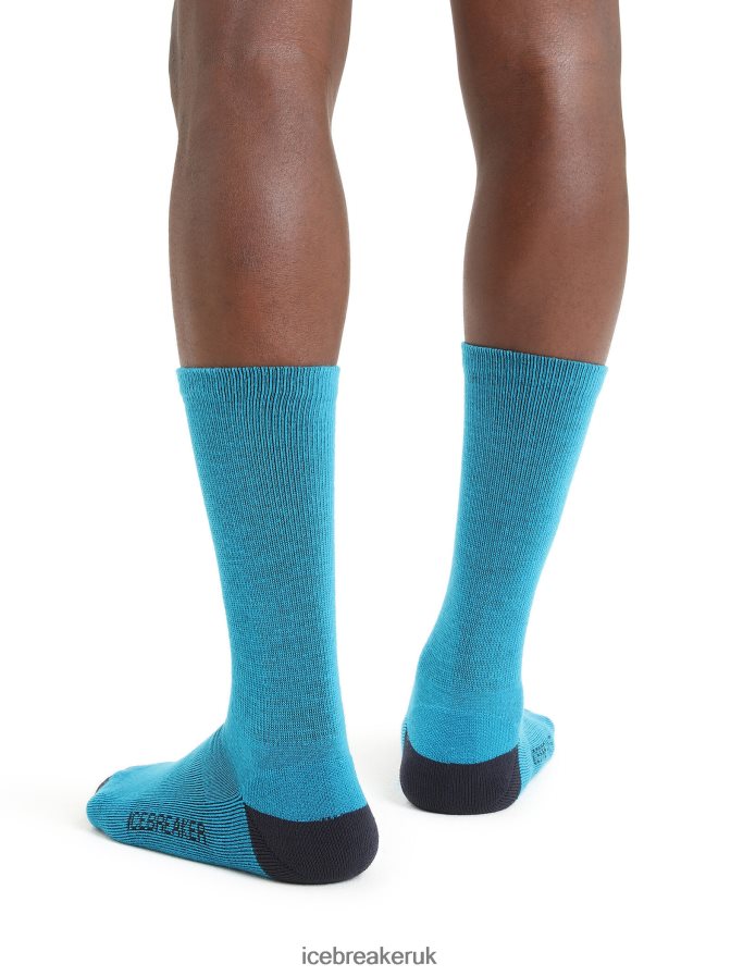 Icebreaker Men Merino Lifestyle Light Crew Socks Z04NXR294 Accessories Geo Blue/Midnight Navy - Image 2