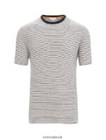 Icebreaker Men Merino Linen Short Sleeve T-Shirt Stripe Z04NXR69 Clothing Snow/Black - Image 6