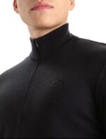 Icebreaker Men Merino Original Long Sleeve Half Zip Top Z04NXR224 Clothing Black - Image 4