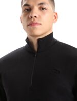 Icebreaker Men Merino Original Long Sleeve Half Zip Top Z04NXR224 Clothing Black - Image 5