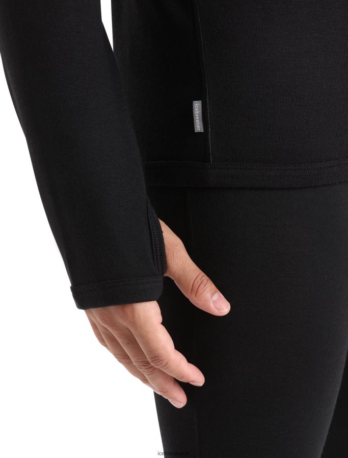 Icebreaker Men Merino Original Long Sleeve Half Zip Top Z04NXR224 Clothing Black - Image 6