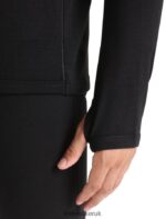 Icebreaker Men Merino Original Long Sleeve Half Zip Top Z04NXR224 Clothing Black - Image 7