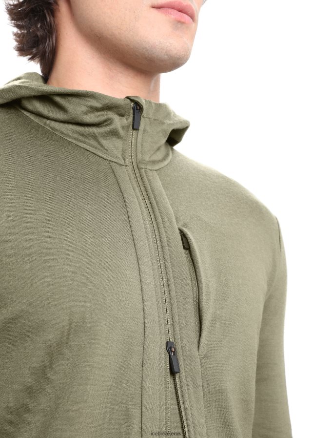 Icebreaker Men Merino Quantum III Long Sleeve Zip Hoodie Z04NXR202 Clothing Loden - Image 5