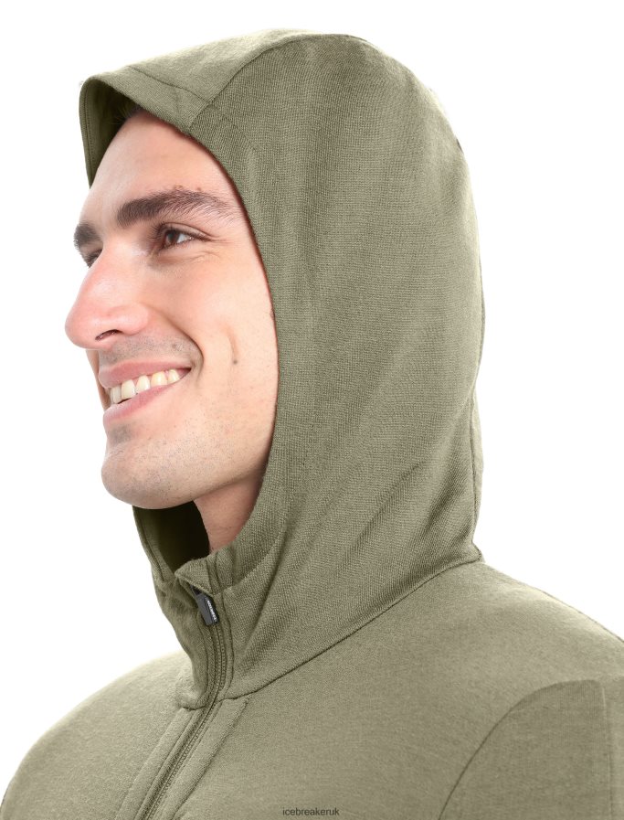 Icebreaker Men Merino Quantum III Long Sleeve Zip Hoodie Z04NXR202 Clothing Loden - Image 6