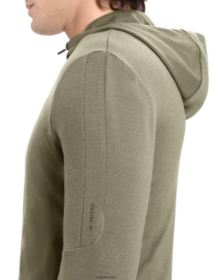Icebreaker Men Merino Quantum III Long Sleeve Zip Hoodie Z04NXR202 Clothing Loden - Image 7