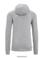 Icebreaker Men Merino Quantum III Long Sleeve Zip Hoodie Z04NXR205 Clothing Metro Heather/Black - Image 3