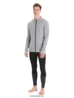 Icebreaker Men Merino Quantum III Long Sleeve Zip Hoodie Z04NXR205 Clothing Metro Heather/Black - Image 4