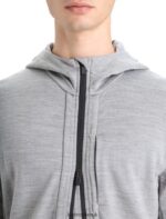Icebreaker Men Merino Quantum III Long Sleeve Zip Hoodie Z04NXR205 Clothing Metro Heather/Black - Image 8