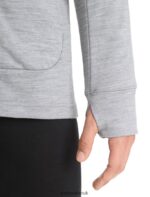 Icebreaker Men Merino Quantum III Long Sleeve Zip Hoodie Z04NXR205 Clothing Metro Heather/Black - Image 10