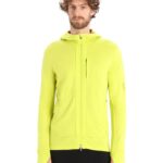 Icebreaker Men Merino Quantum III Long Sleeve Zip Hoodie Z04NXR409 Clothing Shine/Clove