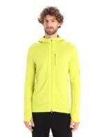 Icebreaker Men Merino Quantum III Long Sleeve Zip Hoodie Z04NXR409 Clothing Shine/Clove
