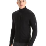 Icebreaker Men Merino Quantum III Long Sleeve Zip Z04NXR212 Clothing Black