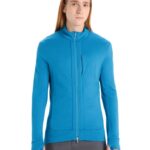 Icebreaker Men Merino Quantum III Long Sleeve Zip Z04NXR213 Clothing Geo Blue