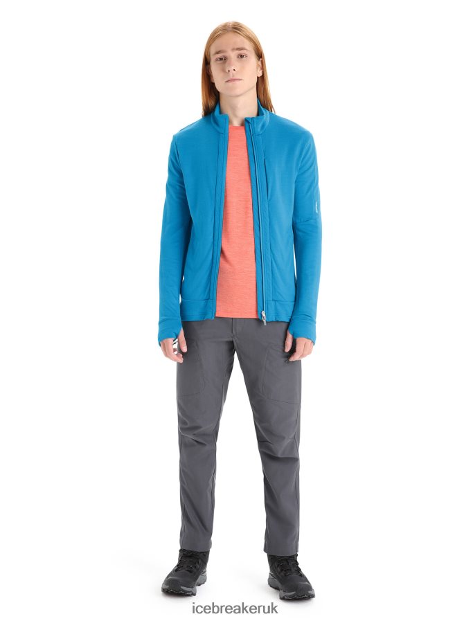 Icebreaker Men Merino Quantum III Long Sleeve Zip Z04NXR213 Clothing Geo Blue - Image 3