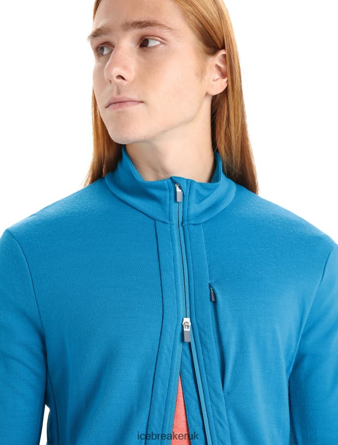 Icebreaker Men Merino Quantum III Long Sleeve Zip Z04NXR213 Clothing Geo Blue - Image 4
