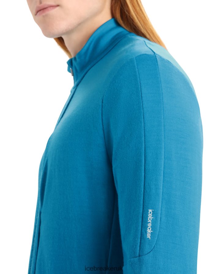 Icebreaker Men Merino Quantum III Long Sleeve Zip Z04NXR213 Clothing Geo Blue - Image 5