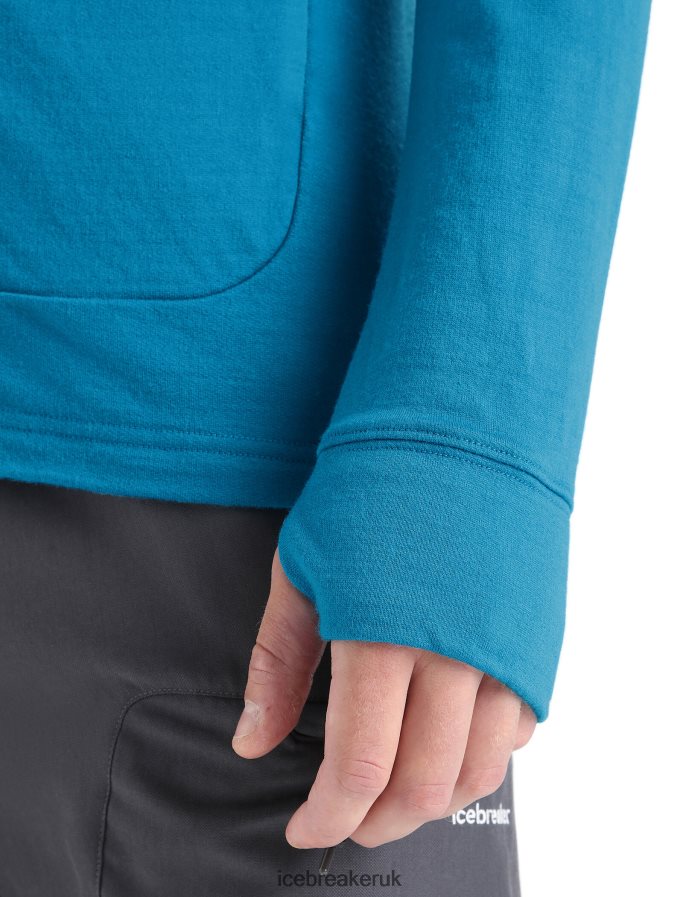 Icebreaker Men Merino Quantum III Long Sleeve Zip Z04NXR213 Clothing Geo Blue - Image 7