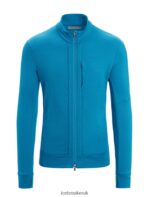 Icebreaker Men Merino Quantum III Long Sleeve Zip Z04NXR213 Clothing Geo Blue - Image 8
