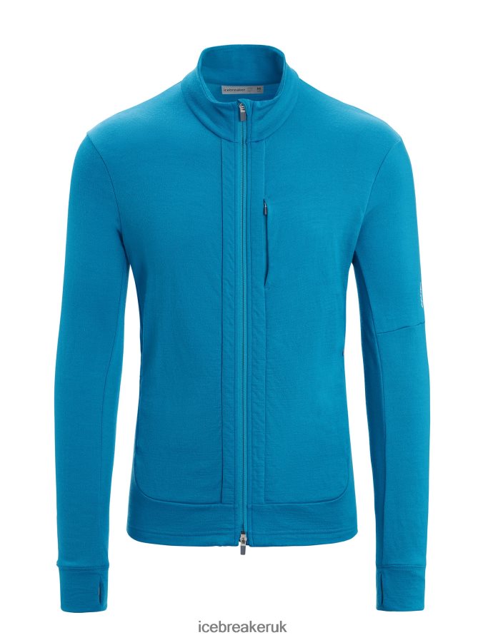 Icebreaker Men Merino Quantum III Long Sleeve Zip Z04NXR213 Clothing Geo Blue - Image 8