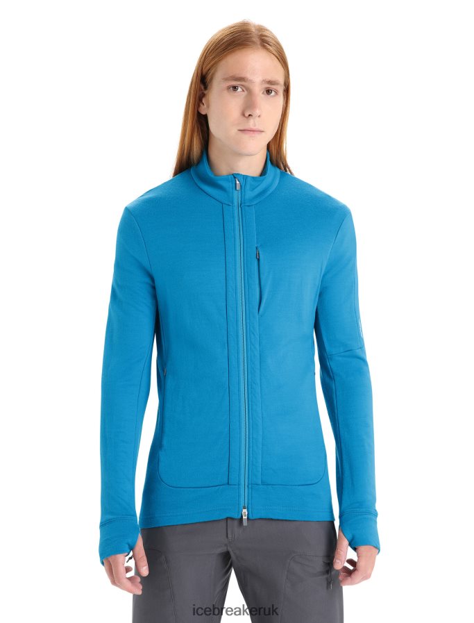 Icebreaker Men Merino Quantum III Long Sleeve Zip Z04NXR213 Clothing Geo Blue - Image 1