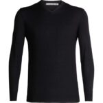 Icebreaker Men Merino Shearer V Neck Sweater Z04NXR348 Clothing Black