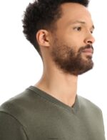 Icebreaker Men Merino Shearer V Neck Sweater Z04NXR349 Clothing Loden - Image 4