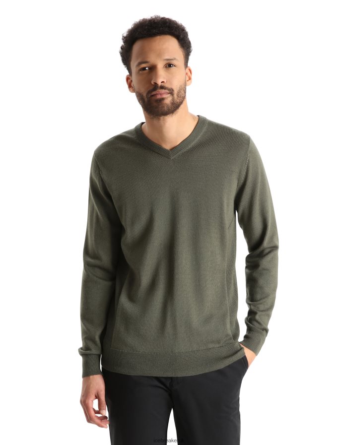 icebreaker_men_merino_shearer_v_neck_sweater_z04nxr349_clothing_loden.jpg Icebreaker Men Merino Shearer V Neck Sweater Z04NXR349 Clothing Loden - Image 1