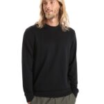 Icebreaker Men Merino Shifter Long Sleeve Sweatshirt Z04NXR216 Clothing Black