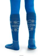 Icebreaker Men Merino Ski+ Light Over the Calf Socks Ski Heritage Z04NXR458 Accessories Lazurite/Snow - Image 2