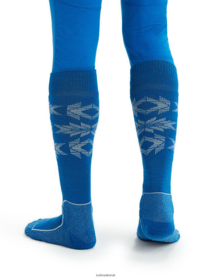 Icebreaker Men Merino Ski+ Light Over the Calf Socks Ski Heritage Z04NXR458 Accessories Lazurite/Snow - Image 2