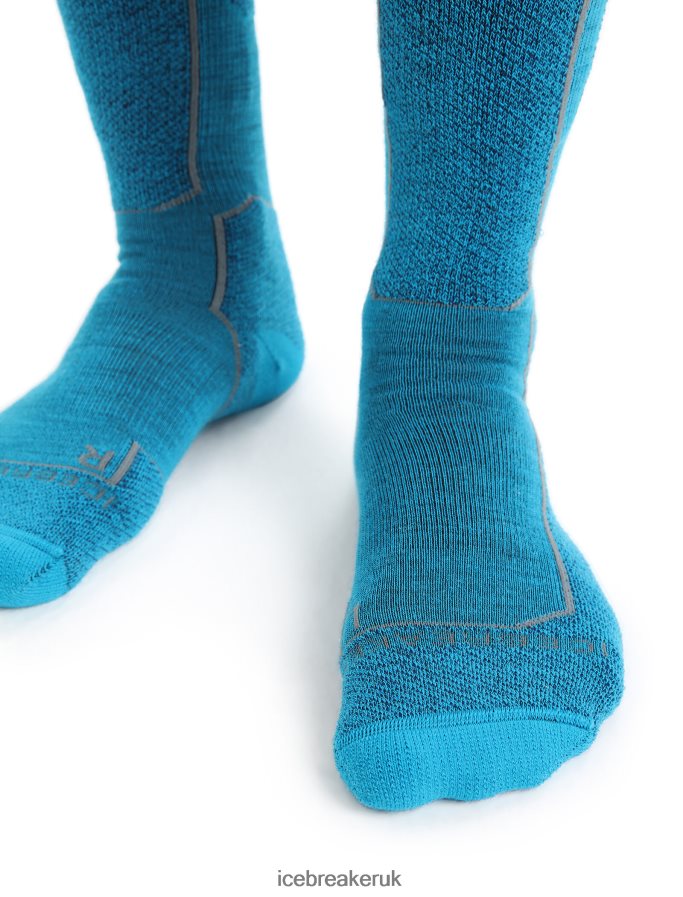 Icebreaker Men Merino Ski+ Light Over the Calf Socks Z04NXR298 Accessories Geo Blue/Royal Navy - Image 3