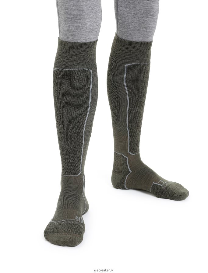 Icebreaker Men Merino Ski+ Light Over the Calf Socks Z04NXR466 Accessories Loden/Black - Image 1