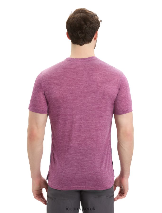 Icebreaker Men Merino Sphere II Short Sleeve T-Shirt Trail Z04NXR43 Clothing Go Berry Heather - Image 2