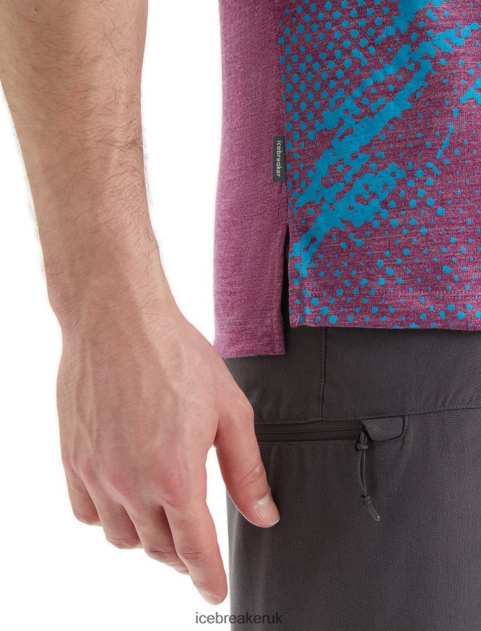 Icebreaker Men Merino Sphere II Short Sleeve T-Shirt Trail Z04NXR43 Clothing Go Berry Heather - Image 5