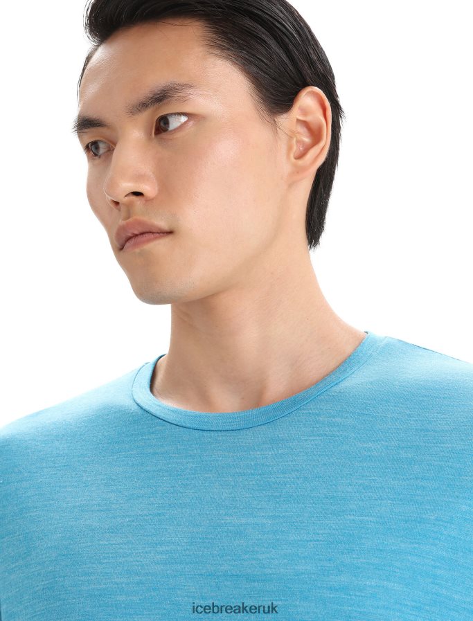 Icebreaker Men Merino Sphere II Short Sleeve T-Shirt Z04NXR6 Clothing Geo Blue Heather - Image 4