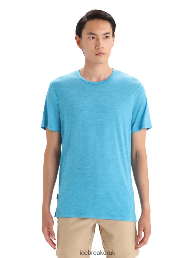 Icebreaker Men Merino Sphere II Short Sleeve T-Shirt Z04NXR6 Clothing Geo Blue Heather - Image 1