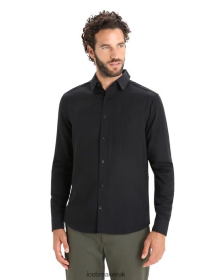 Icebreaker Men Merino Steveston Long Sleeve Shirt Z04NXR194 Clothing Black