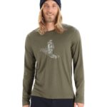 Icebreaker Men Merino Tech Lite II Long Sleeve T-Shirt Skiing Yeti Z04NXR343 Clothing Loden